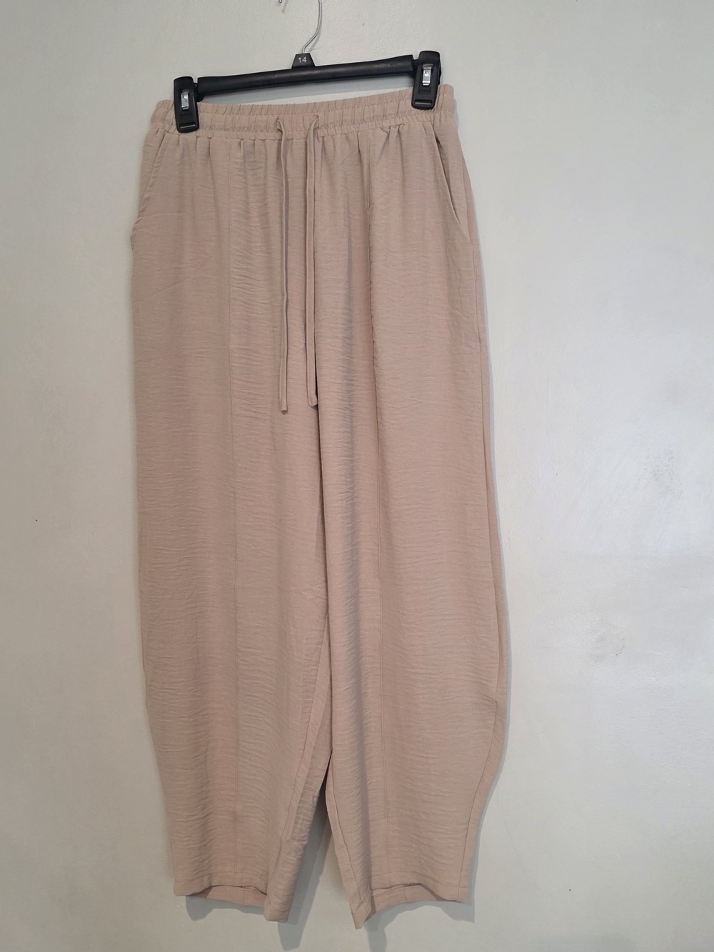 Effortless Wide-Leg Drawstring Pants in Tan Wide Leg Comfort Lightweight Causual